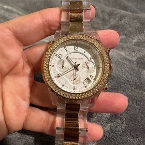 Michael Kors Vintage Ladies watch -clear and copper band